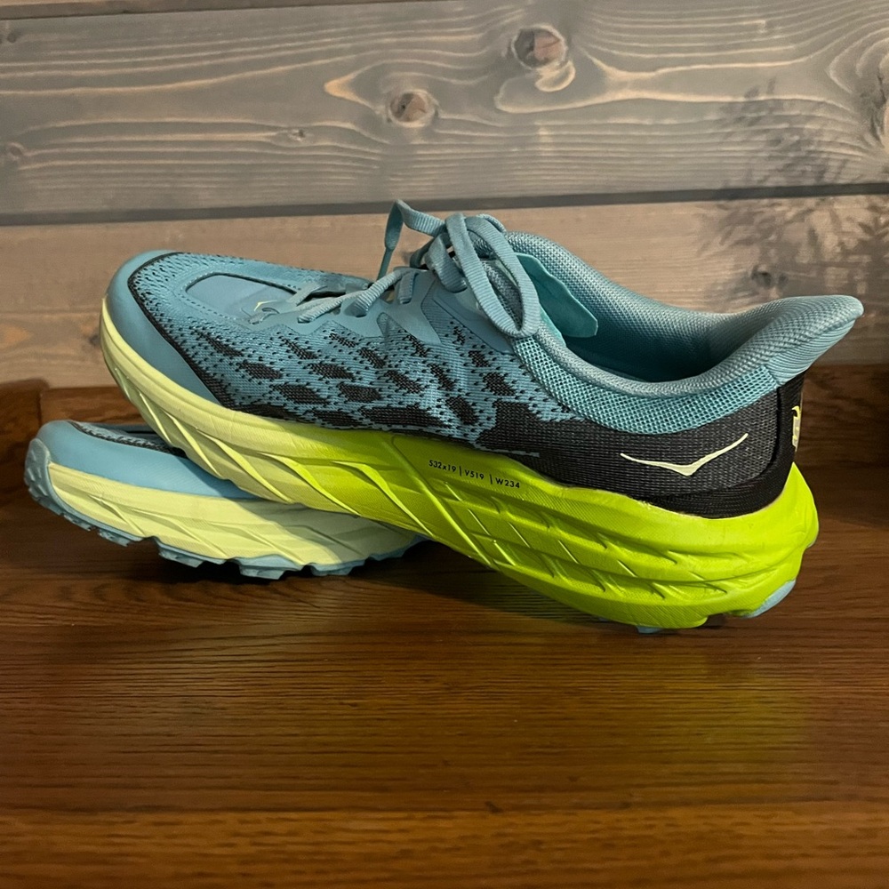 Hoka Women's Aqua and Lime Athletic Shoes